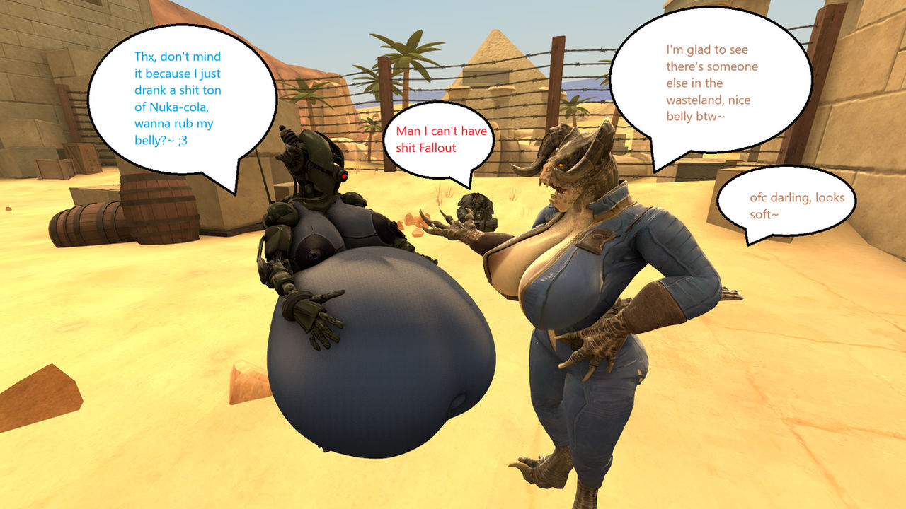 Deathclaw Inflation Deviantart Sexy Deathclaw And SSBBW Assaultron greeting (18+) by enderbats23 on ...