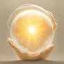 Cream Colored Sun Inside A Giant Bubble Of Energy