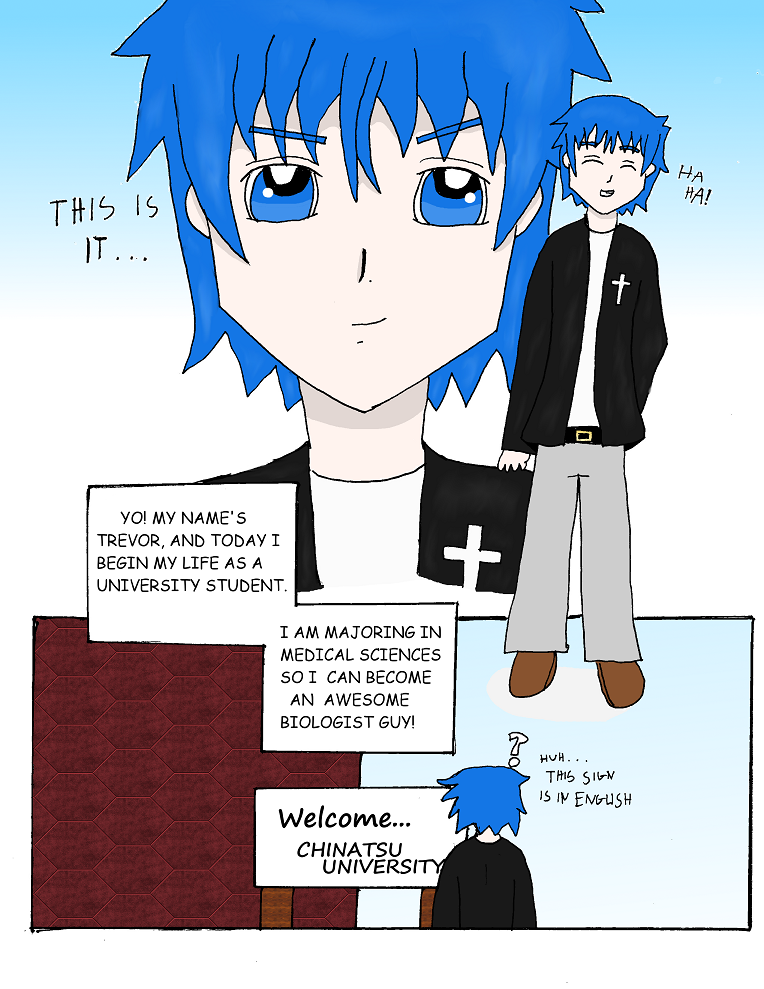 Trevor, age 19, colored manga page