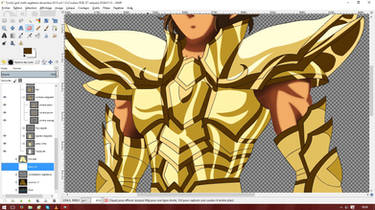 wip of god cloth gold saint lineart 50%