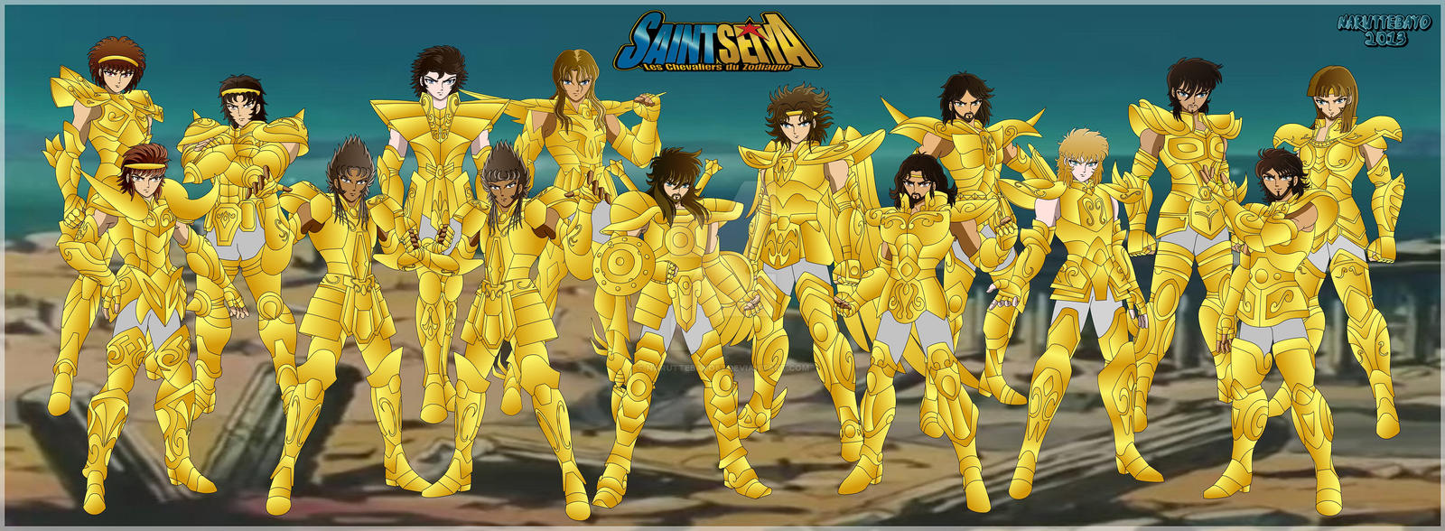 the 14 Gold heros panorama