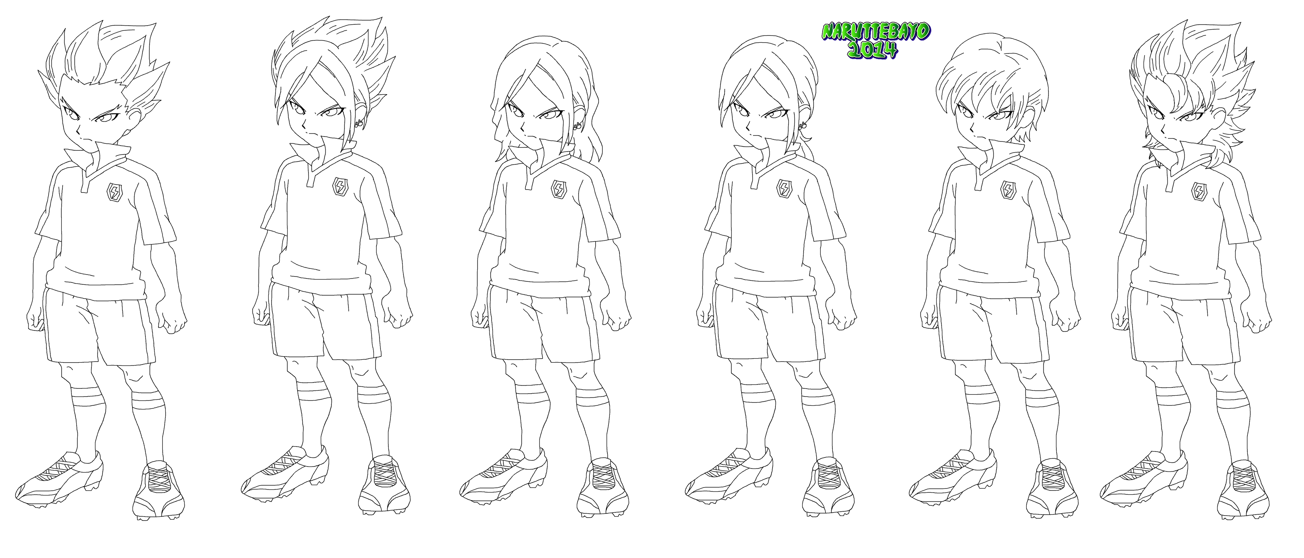 Lineart Gouenji Hair Style