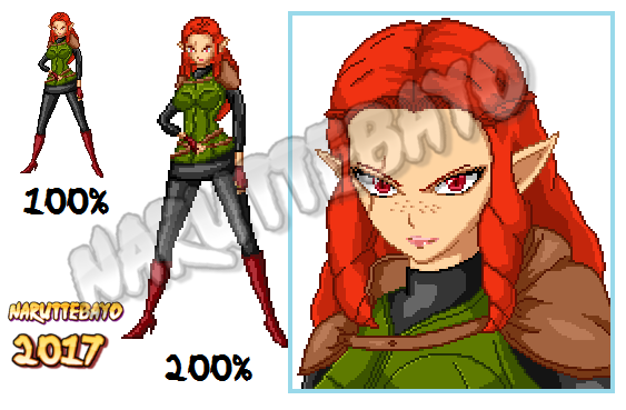 Pixel art 32x32 Archer girl