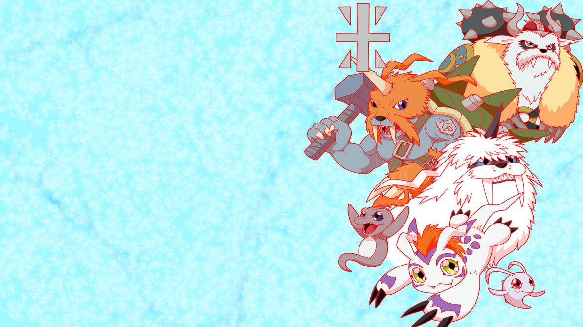 Gomamon Line Wallpaper by 1meengreenie on DeviantArt