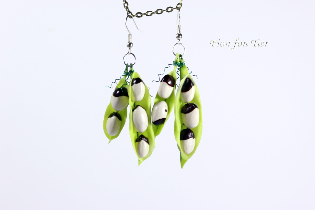 Pea Pod Polymer Clay Earrings