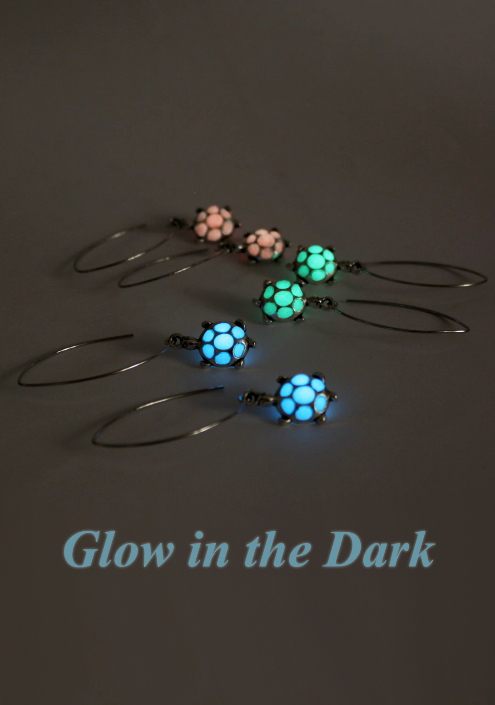 Glowing in the dark Turtle earrings