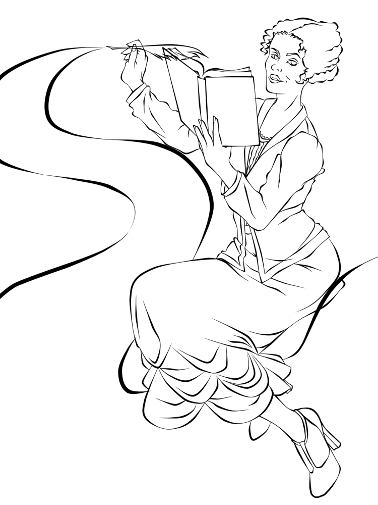 LA Tarot Project WIP Lineart - Tammy