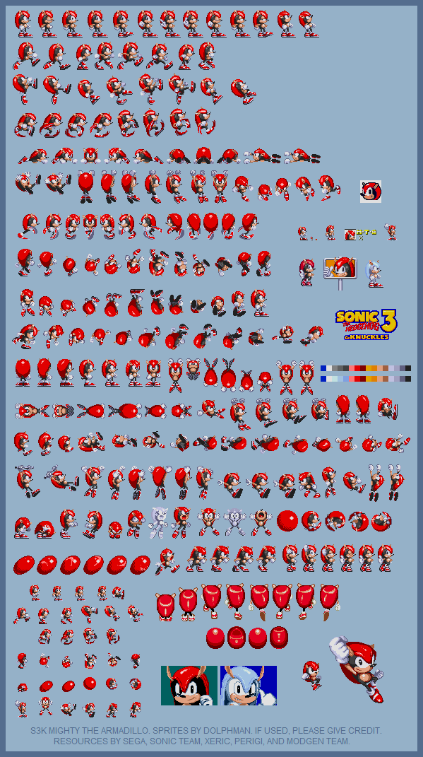 Sonic ATS/Mighty The Armadillo Sprite Sheet Remade by RedactedAccount on  DeviantArt