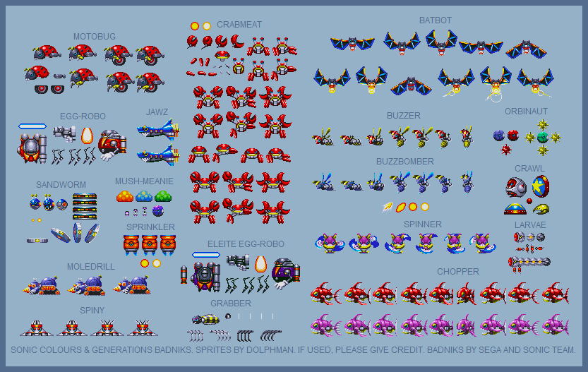 Custom / Edited - Sonic the Hedgehog Customs - Badniks (Sonic Colors &  Generations) - The Spriters Resource