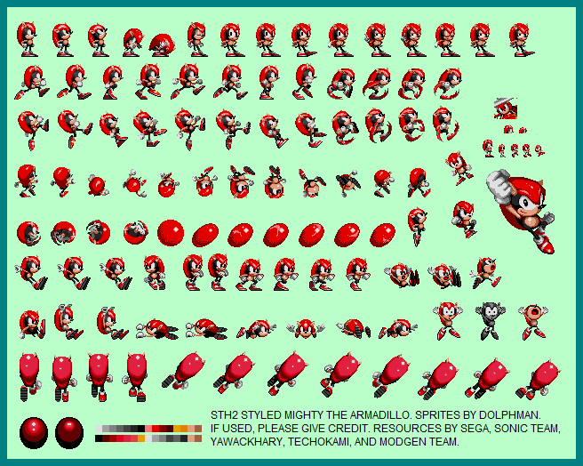 Sonic ATS/Mighty The Armadillo Sprite Sheet Remade by RedactedAccount on  DeviantArt