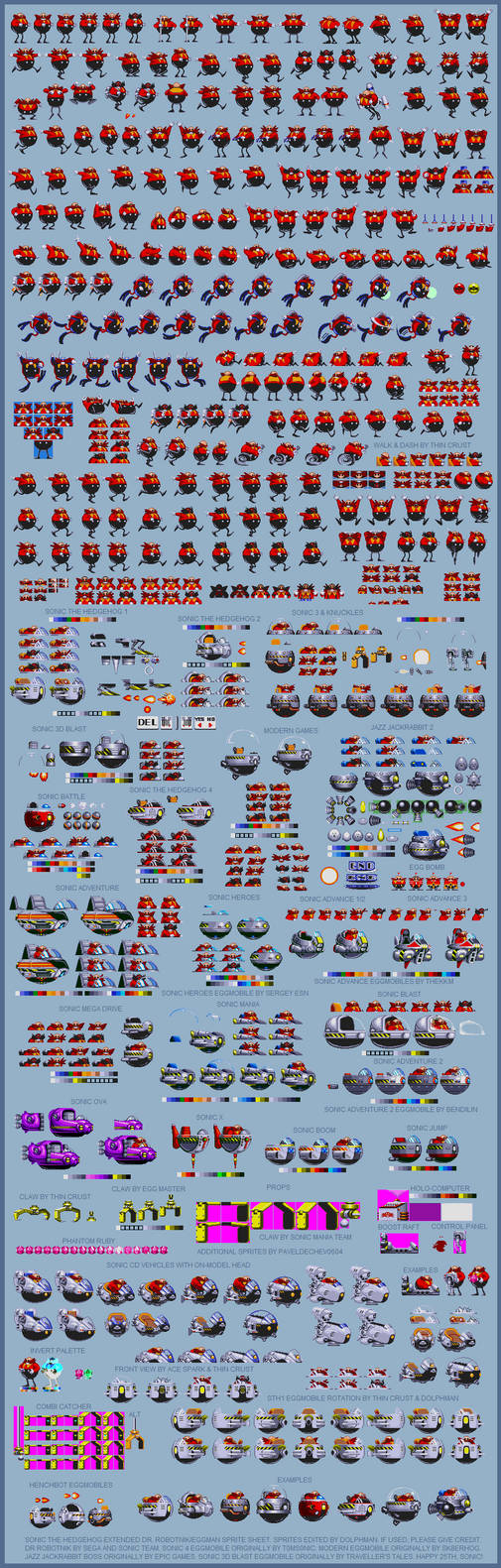 Dr. Robotnik/Eggman extended spritesheet V5 by retrobunyip on DeviantArt