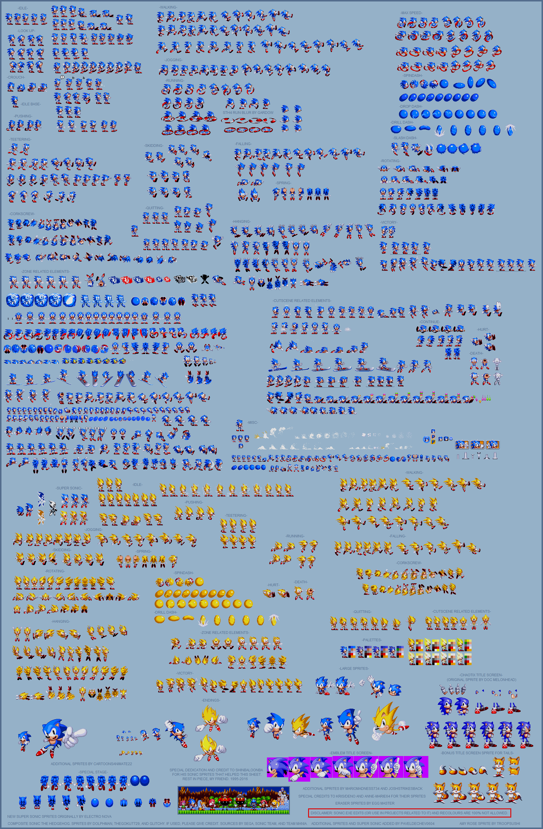 modgen classic sonic ATS edit sprite sheet by MekanTheGuy on