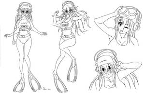 COM - Super Sonico Scuba Concept Sheet By Shoxxe