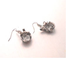 Handmade broken and burned thee-cups earrings