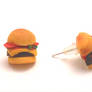 Handmade miniature hamburger earrings