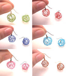 Handmade hollow Twist Ball Wire earrings