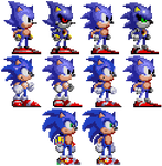 Different Sonic Sprites
