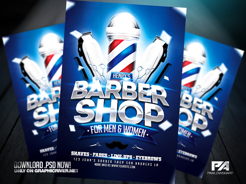 Barber's Shop Flyer Template - FlyerHeroes