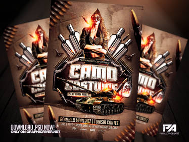 Camo Costume Party PSD Flyer Template