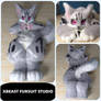 Cute Custom Grey Fursuit Showcase