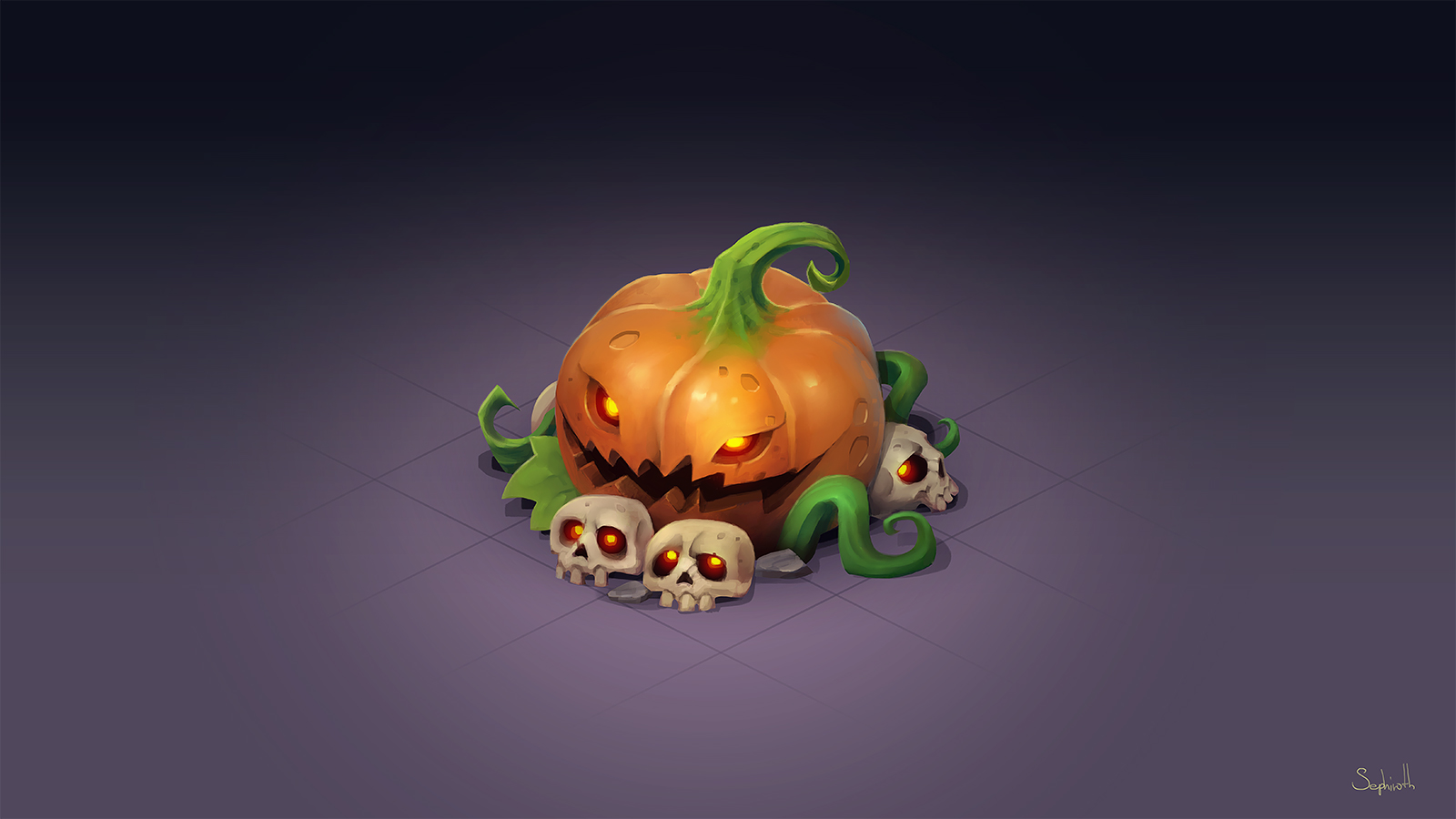 Isometric Halloween Pumpkin