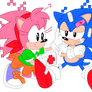 Sonic and Amy (drawloverlala) Pixel Art