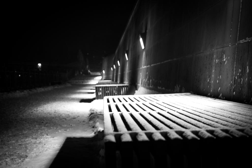 Snowy bench