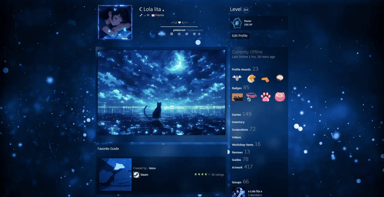 Steam Profile Design - Blue Moon by LolalitaDesign on DeviantArt