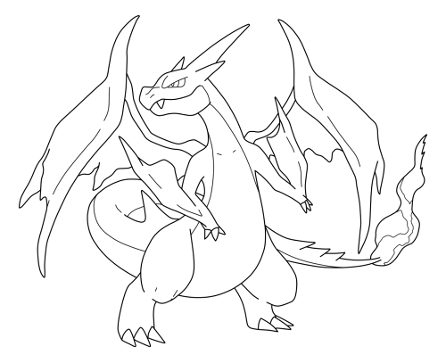 Charizard Line F2U Lineart - 006 Charizard (Mega Form Y) by Pokemon-Lines on DeviantArt