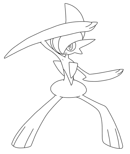 Gallede Line F2U Lineart - 475 Gallade by Pokemon-Lines on DeviantArt