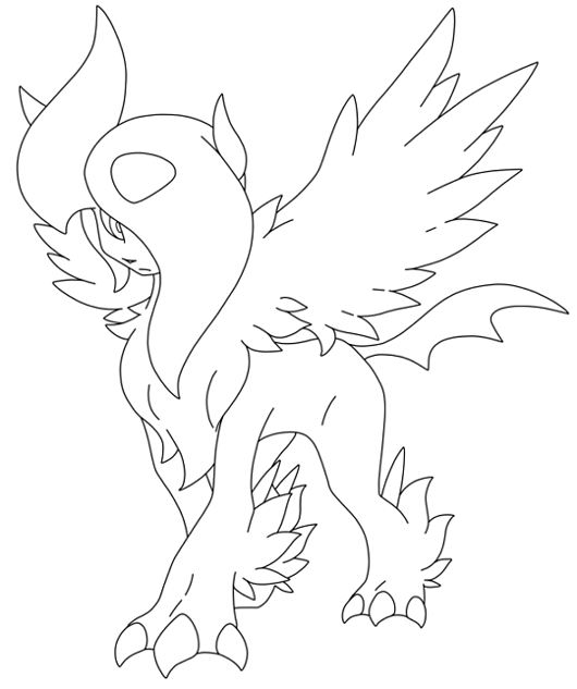 Absol 359 F2U Lineart - 359 Absol (Mega Form) by Pokemon-Lines on DeviantArt