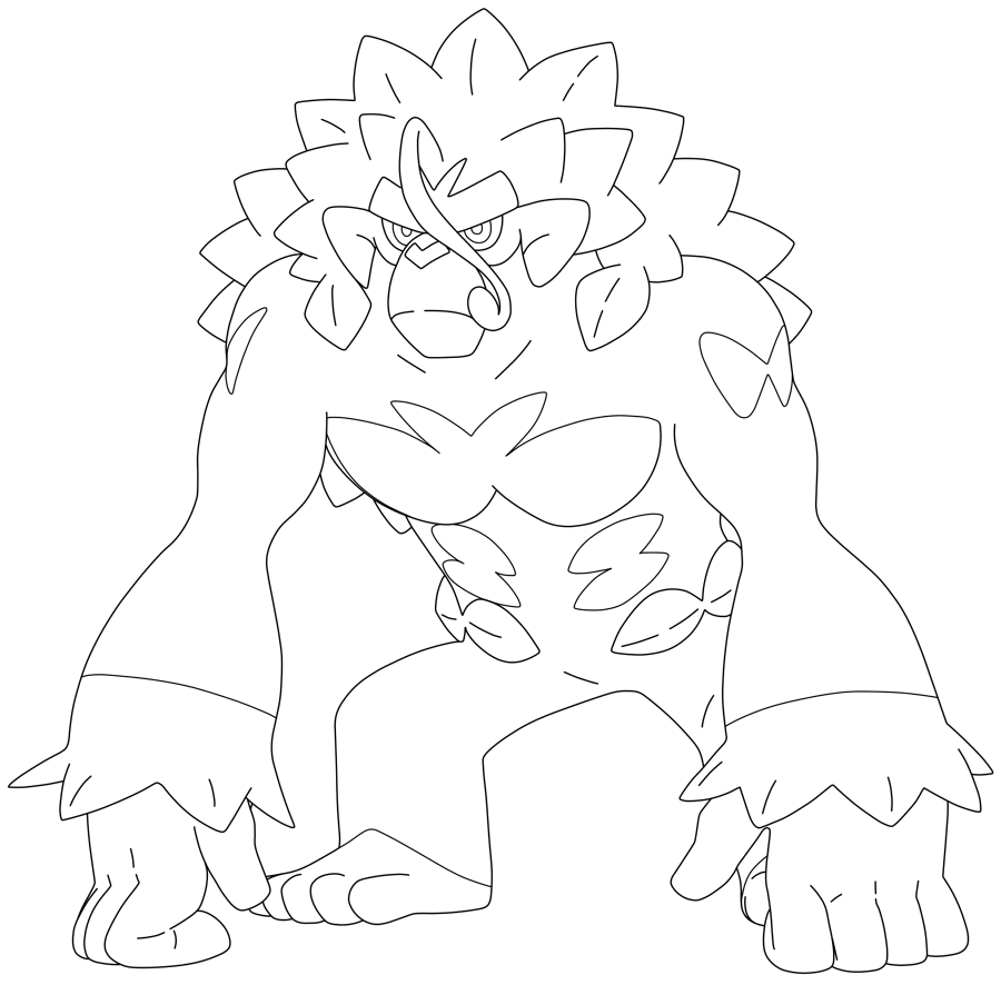 F2U Lineart - 812 Rillaboom by Pokemon-Lines on DeviantArt