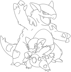 F2U Lineart - 115 Kangaskhan (Mega Form)