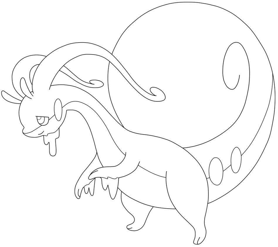 Goodra Color In F2U LIneart - 706 Goodra (Hisuian Form) by Pokemon-Lines on DeviantArt