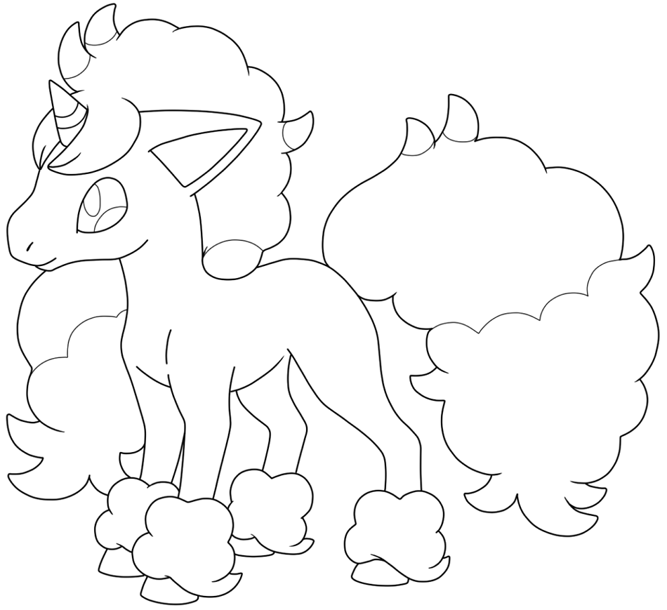 F2U Lineart 077 Ponyta (Galarian Form) by on DeviantArt