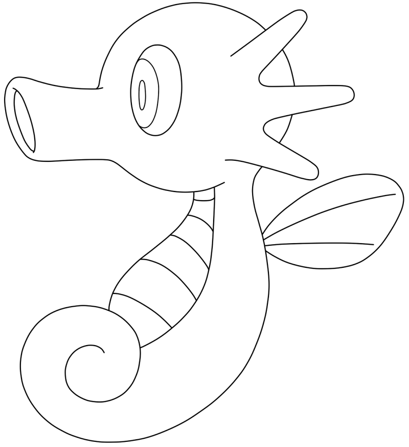 F2U Lineart 116 Horsea by on DeviantArt