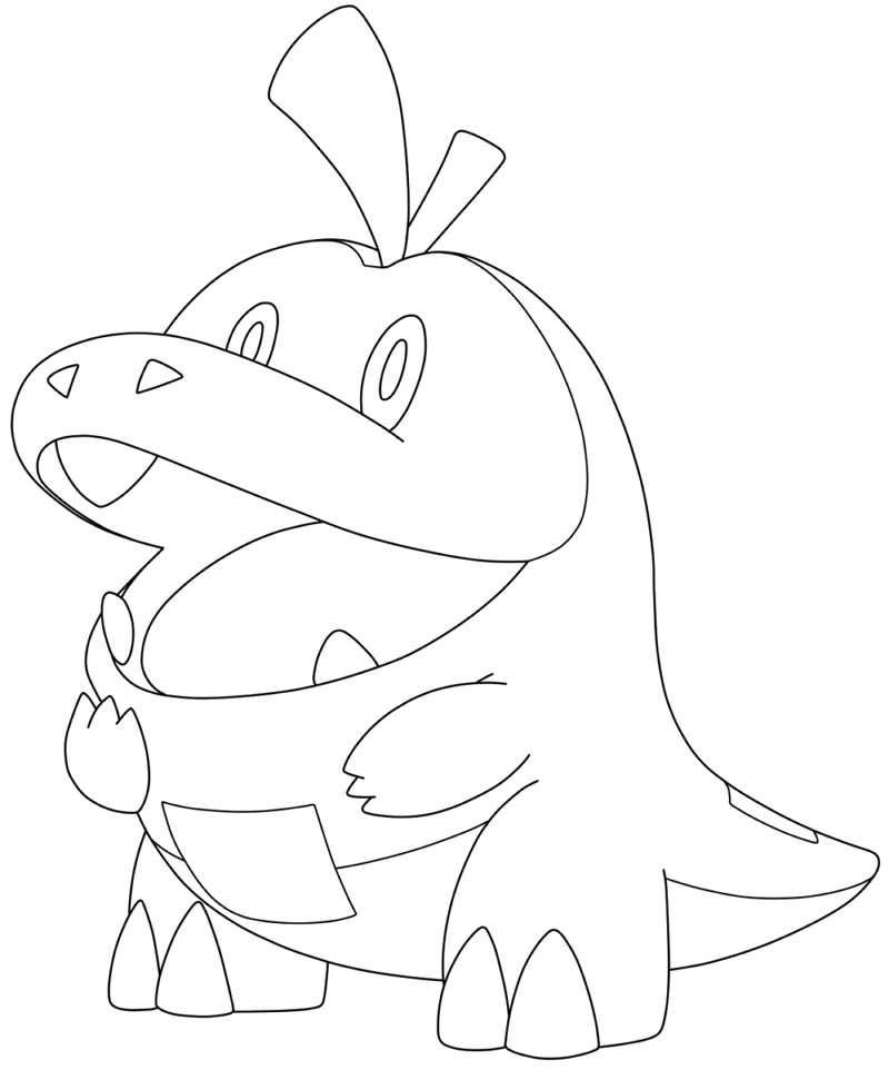 F2U Lineart - 909 Fuecoco by Pokemon-Lines on DeviantArt