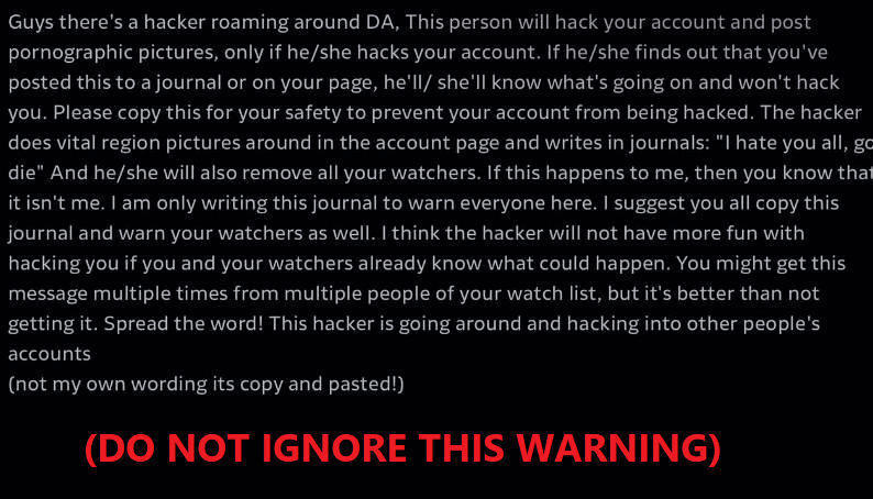 Do Not Ignore This Warning