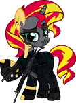 Police Ponies: BOPE Sunset Shimmer (Hatless) by ichiban-iceychan1517