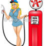 Gas Pump Princess Pin-Up