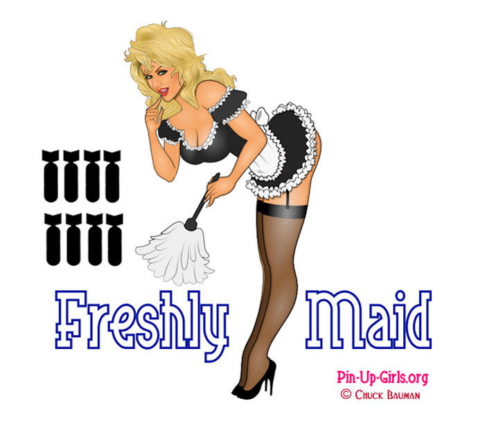 Freshly Maid Bomber Nose Art Pinup Girl