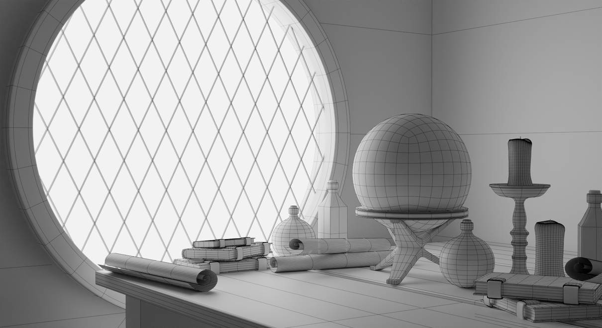 Wireframe Table Rendering Mystic Table, Wireframe, Cycles by Triforcio on DeviantArt