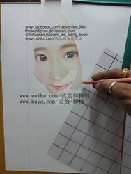 Liu Liu color pencil portrait wip #1