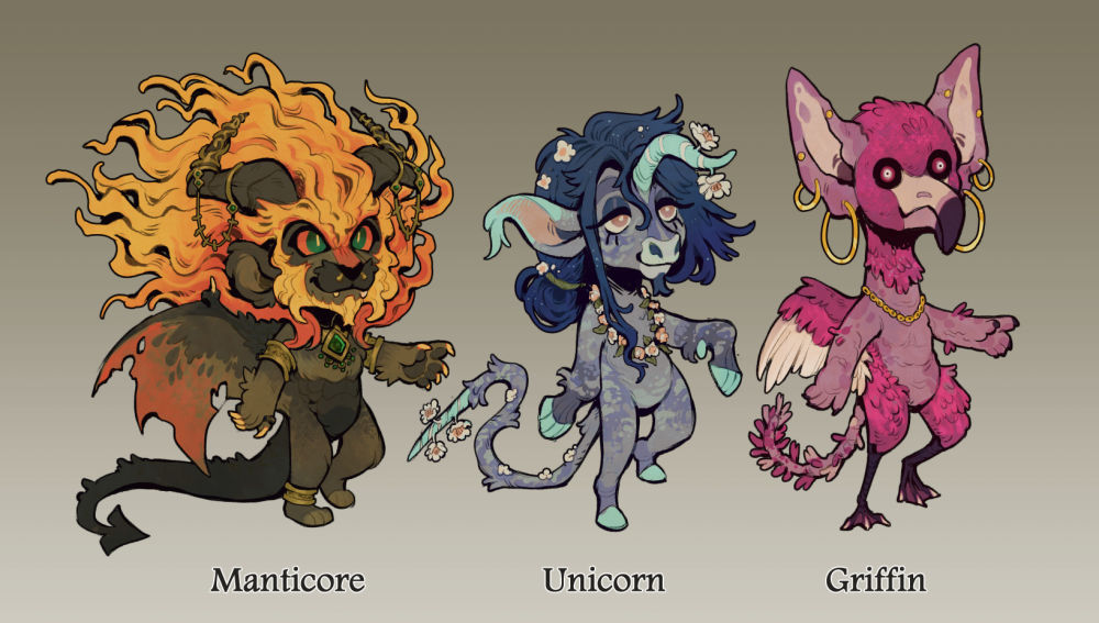 Mythic Creatures Adopts (1/3 OPEN) by Sutexii on DeviantArt
