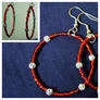 Earrings - Red and Silver