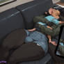 Jade and Bennet cuddle in the couch 2/2