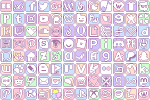 Simple Pastel Social Media Buttons