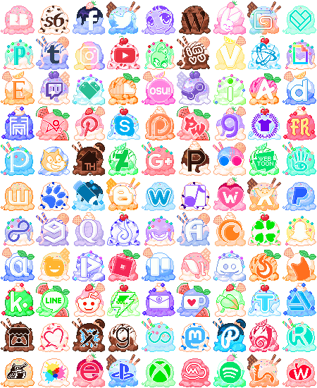 Ice Cream Social Media Buttons