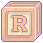 R Letter Block