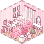 [P2U] Pink Lolita Bedroom Set [40 Pieces]